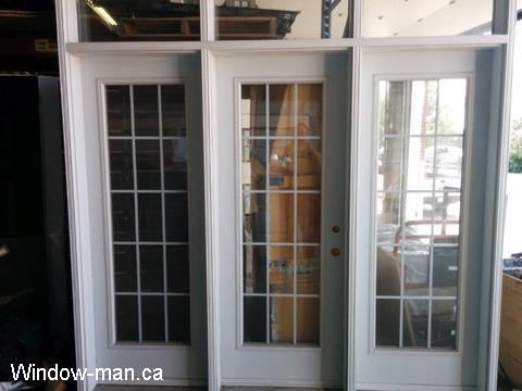 French doors. Triple full-view. Transom. 8 foot tall patio doors 96 inches. 15 Lite Door Glass